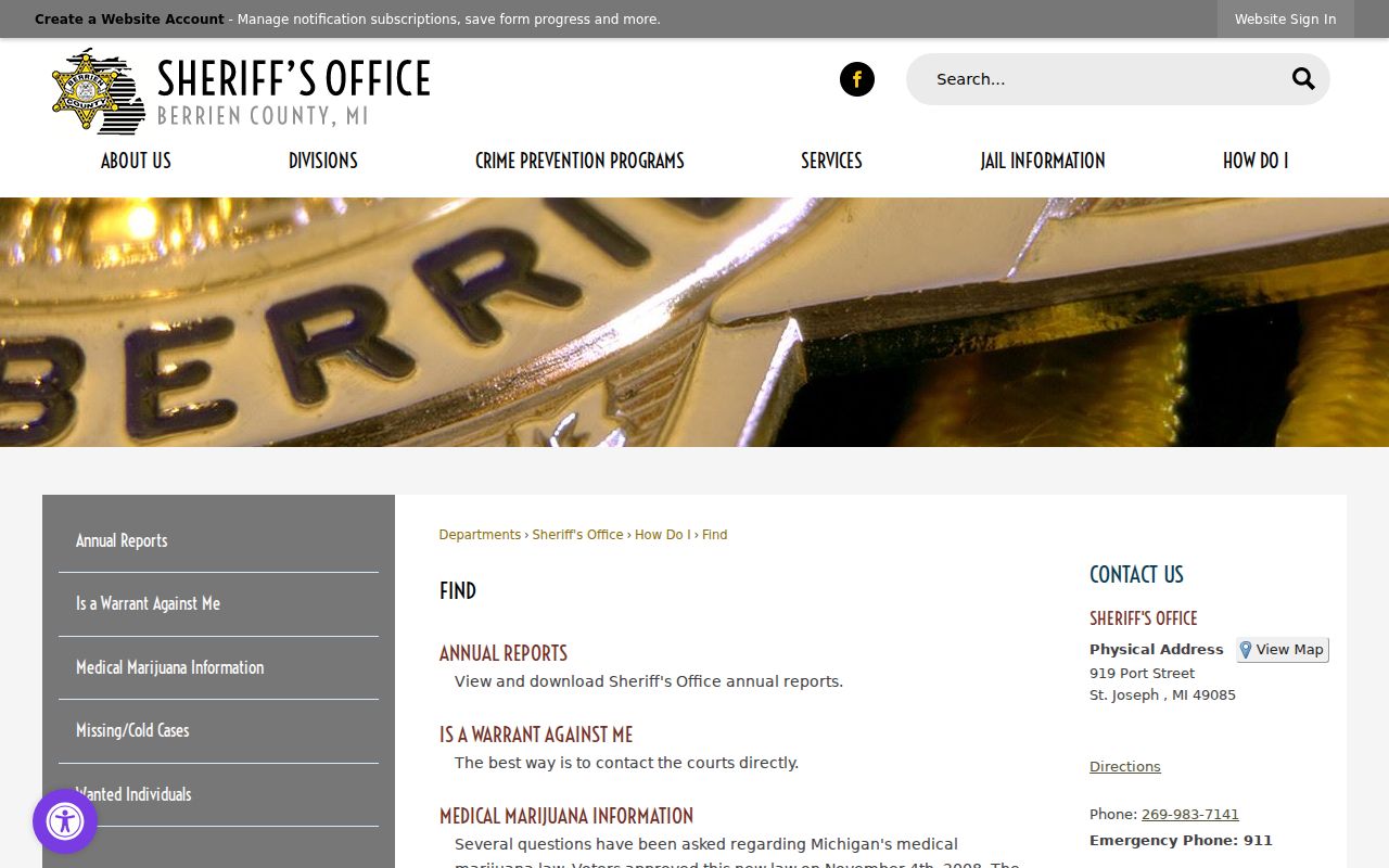 Berrien County arrest warrant court confirmation guidance