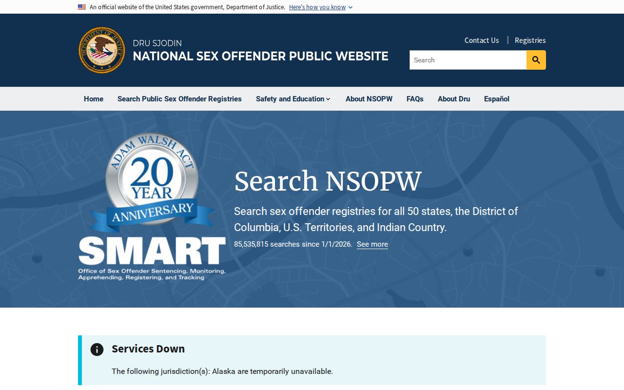 Berrien County sex offender search through the national registry