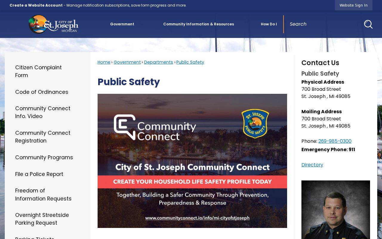 St. Joseph Public Safety criminal records source